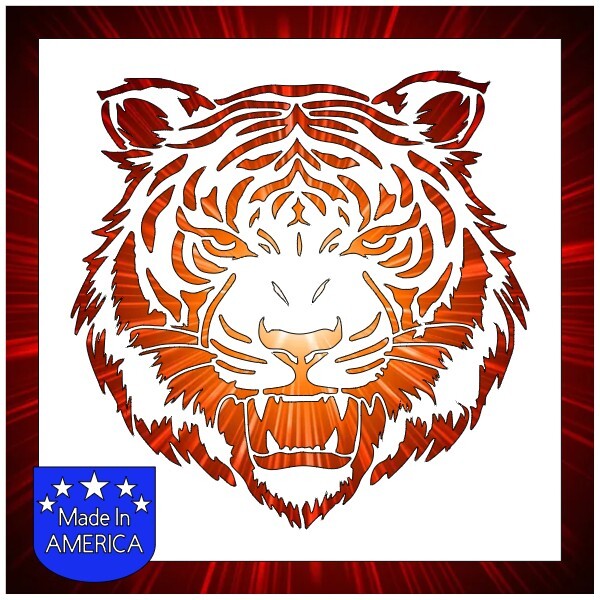 8"x8" Clear Plastic Stencil - Tiger Head (SAA107)