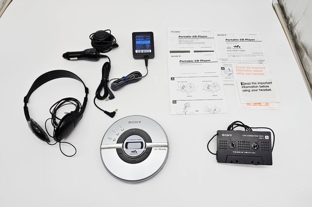 Sony D-EJ106CK CD Walkman Car Ready TESTED WORKING + Accessories
