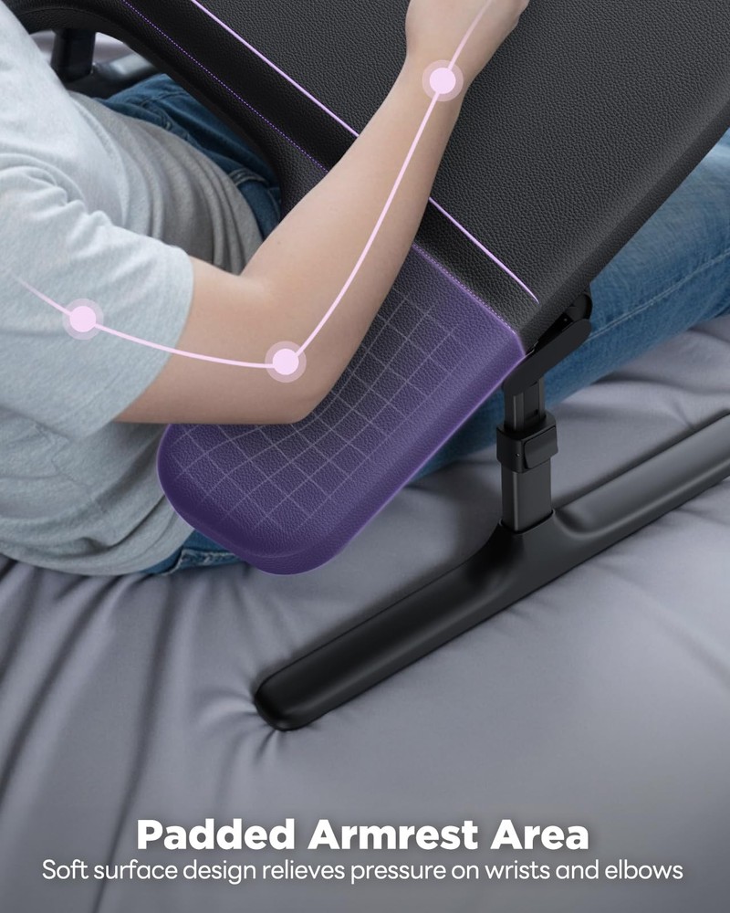 Laptop Lap Desk for Bed & Couch, Adjustable Height & Angle Bed Desk with Soft...