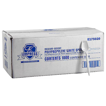 Spork, White, E175, Med, Pk1000, E175020