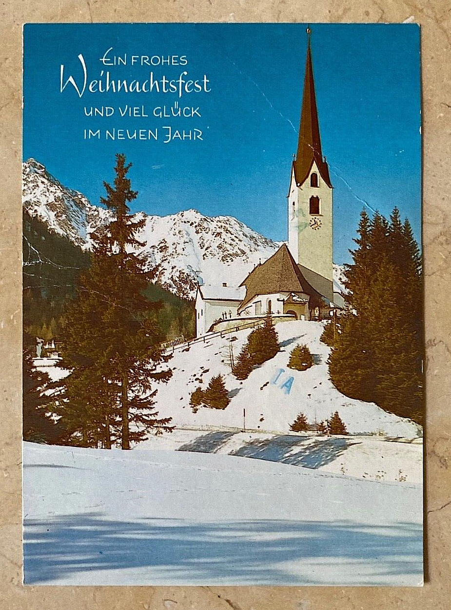 RARE! GRAF ZEPPELIN (HELMSMAN) OSKAR FINK AUTOGRAPHED SIGNED XMAS CARD DEC. 1983