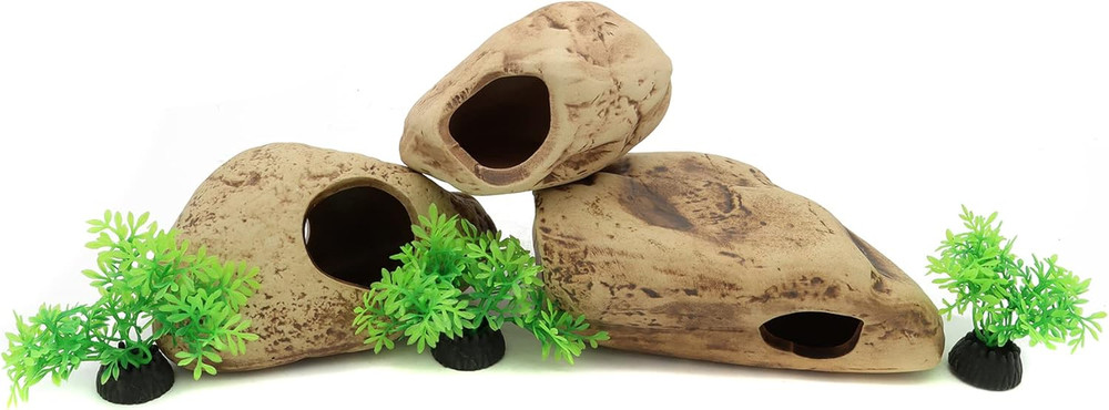 Stackable Aquarium Ceramic Decorations Rock Caves Betta Fish Tank Decor Accessor