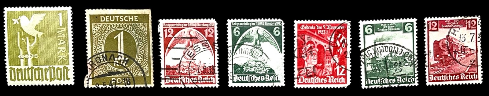 Mixed Early Classic German’s Postage Stamps, 1935-48, Used, VG!