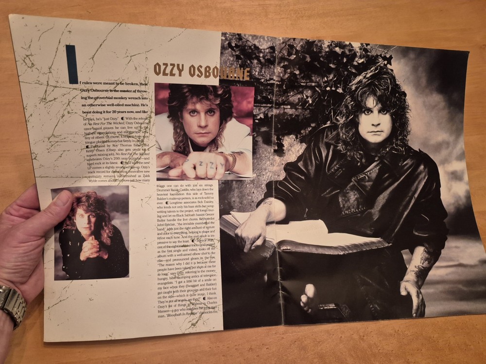 Ozzy Osbourne No Rest For The Wicked Vintage Tour Program