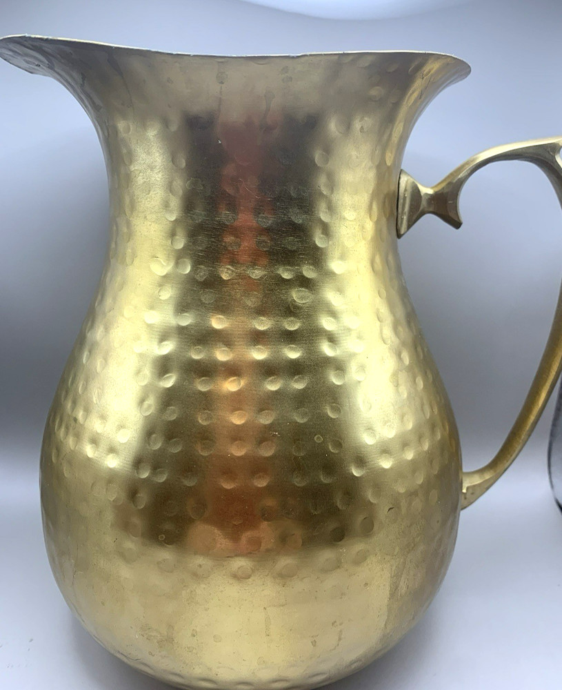Hammered Bell Pitcher Gold-8" tall