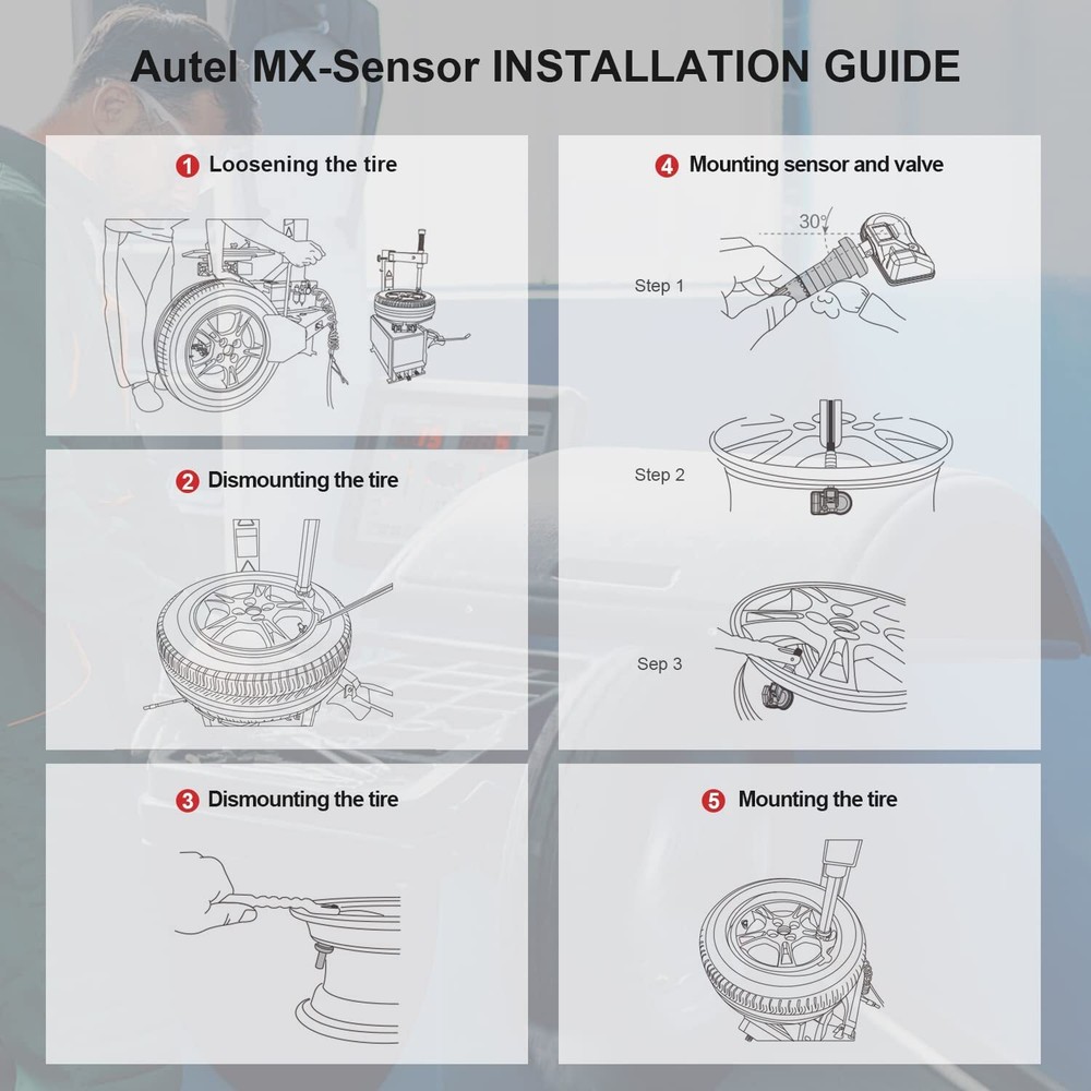 4PCS Autel MX-Sensor TPMS Universal Tire pressure Sensor 315&433MHz Programmable
