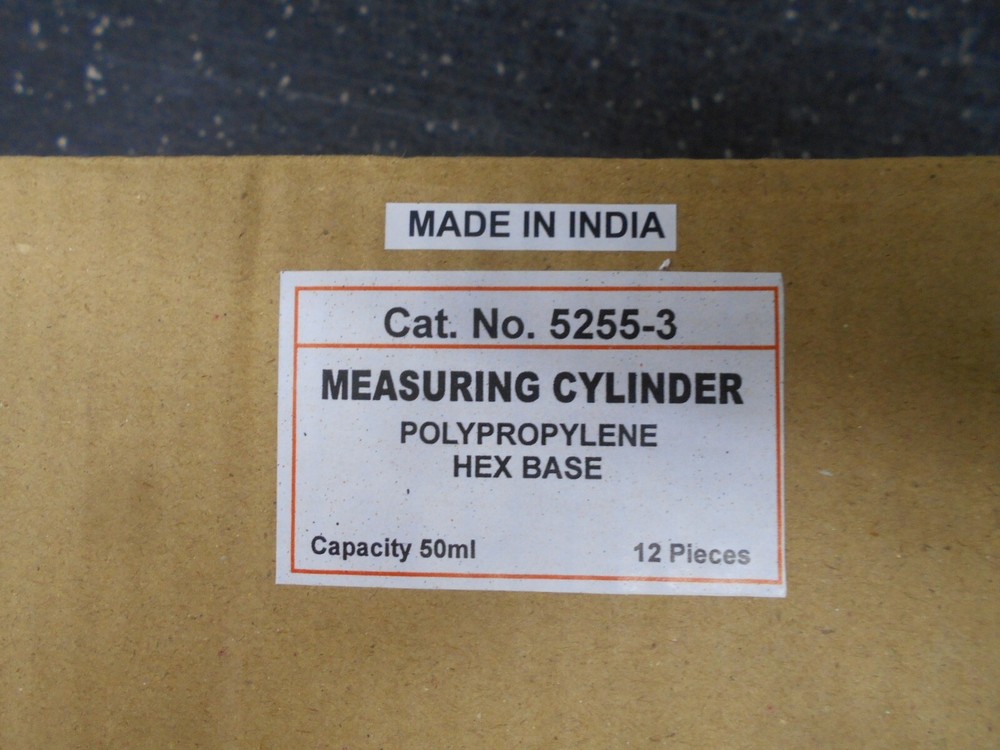 5255-3 50mL Measuring Cylinder Polypropylene Hex Base