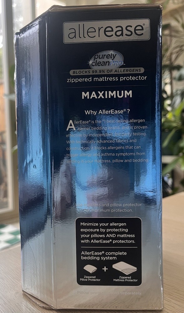AllerEase Maximum Mattress Protector, FULL Size Polyester Zippered Waterproof