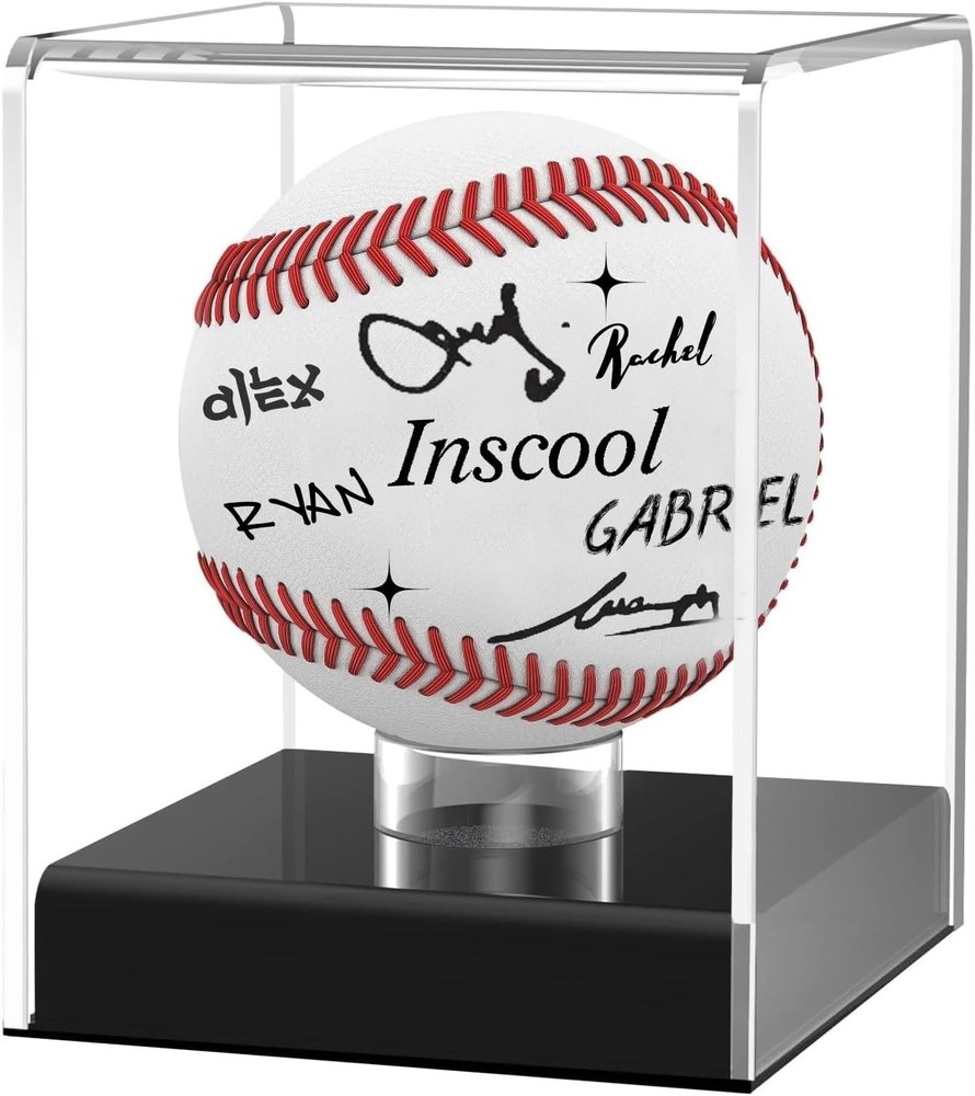 UV Protected Acrylic Baseball Display Case - 360-Degree Visibility, Rounded Base