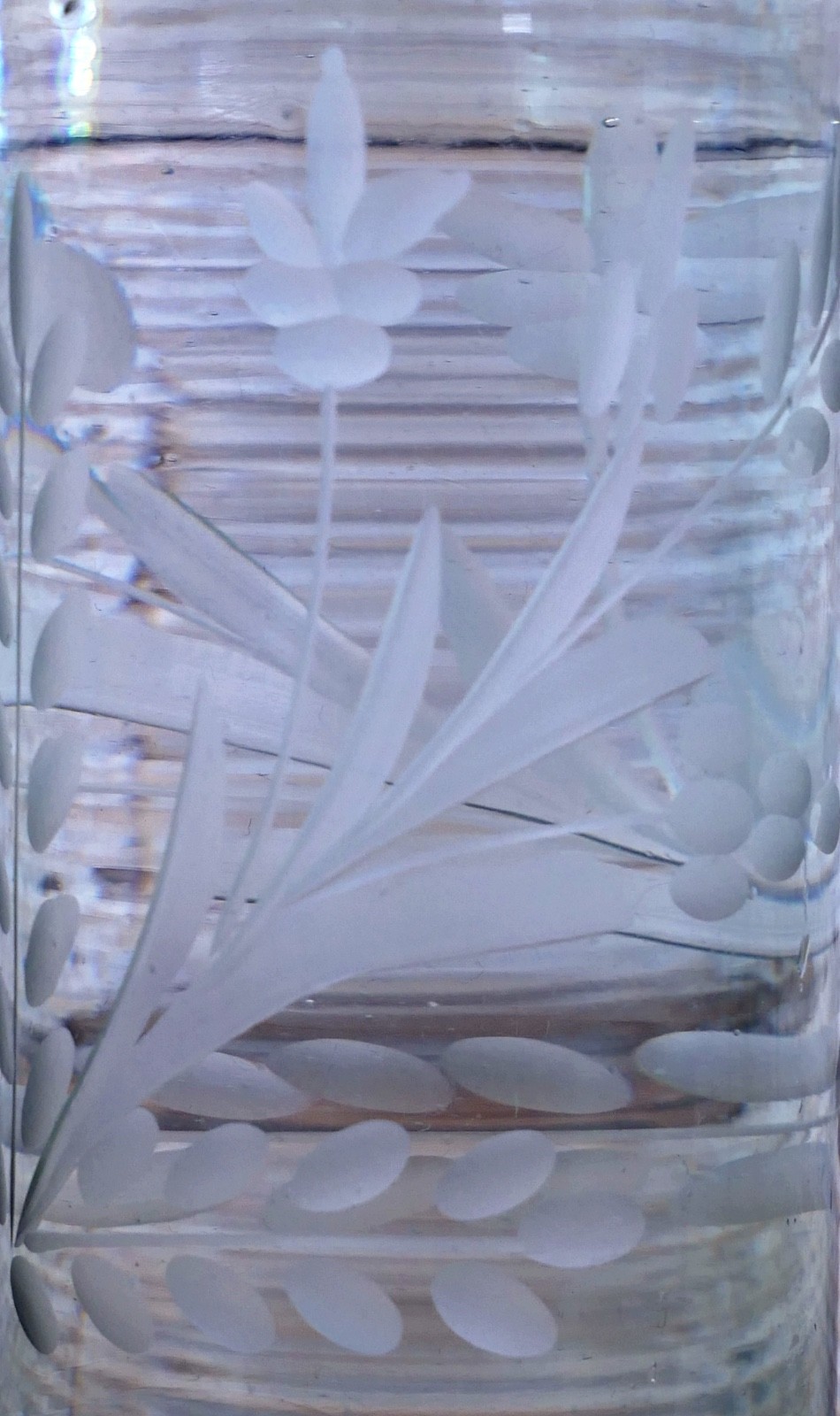 Set of 4 Tall Lemonade Glasses Handblown Hand Etched Pale Green Mexican Folk Art