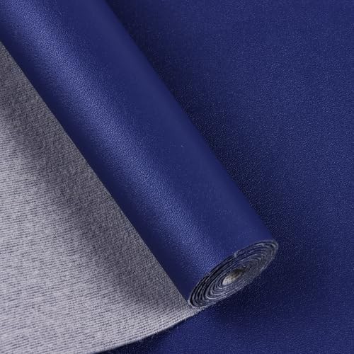 Faux Leather Sheets for Craft One Roll Soft Smooth Surface Solid Leather Navy