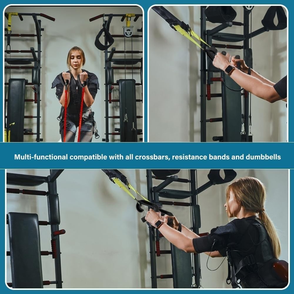 Neutral Grip Handle Attachment Pull-up Bars 1 Pair Portable Hooks Barbell Row