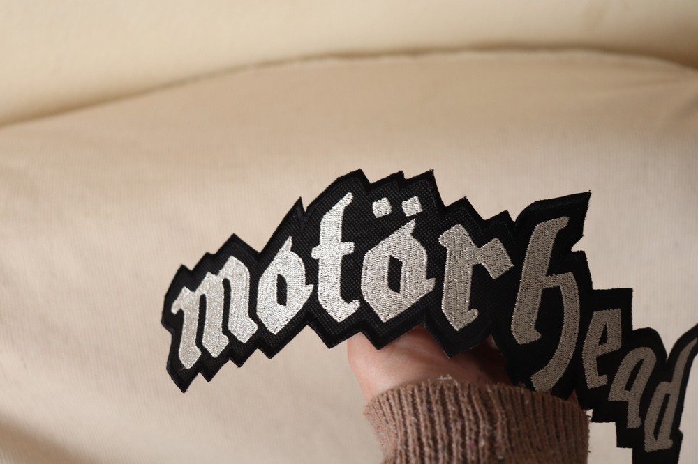 Motorhead Back Patch Custom Embroidered Shimmery Logo