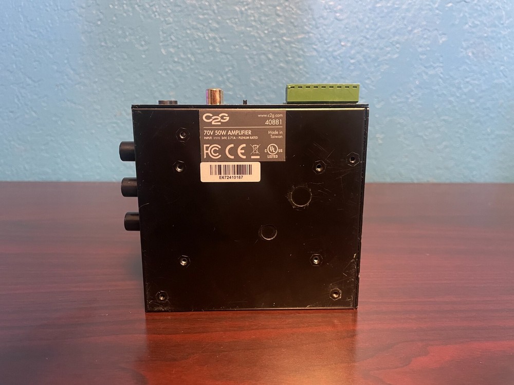 C2G Audio Amplifier Plenum Rated 25/70V 50W - Untested, sold as-is.