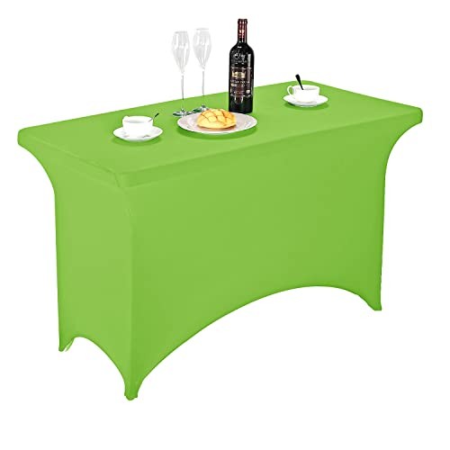 Spandex Fitted Stretch Table Cover for 4ft 48" x 30" (Rectangular) Apple Green