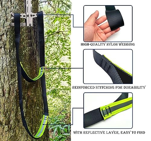 2-Step Climbing Stick Aider, Tree Stand Steps,with Reflective Layer Webbing