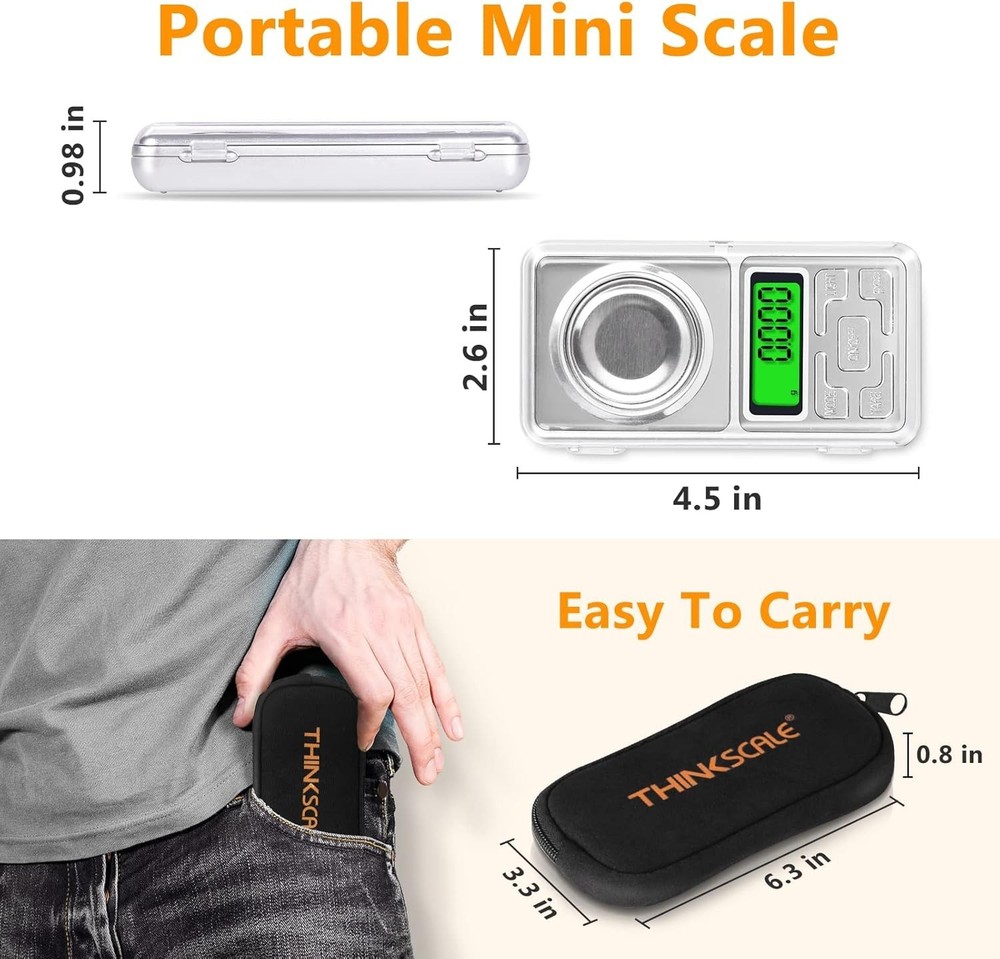 THINKSCALE Digital Reloading Scale 1500 Grain / 0.1Gn with LCD Display for Reloa