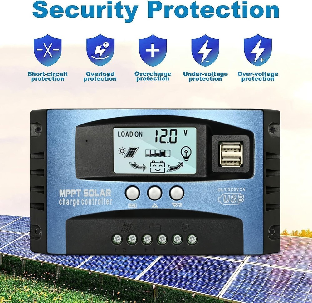 High-Efficiency 100A MPPT Solar Charge Controller - Safe & User-Friendly Design