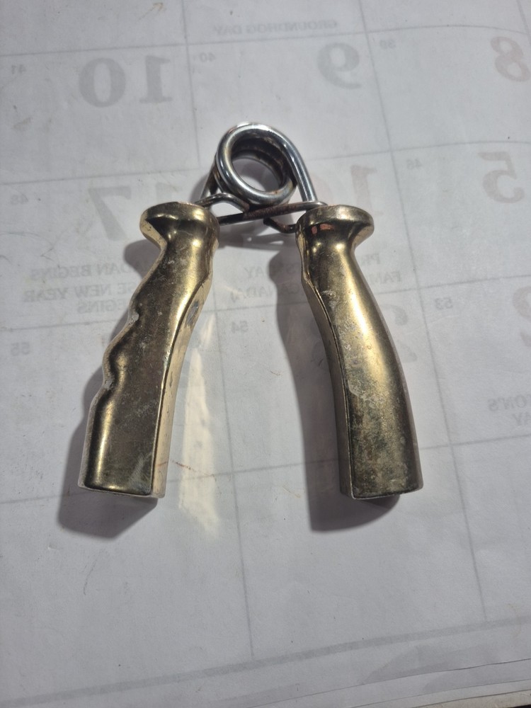 Vintage Solid Brass Exercise Hand Grip Hand Strengthen Exercise Gripper Spring