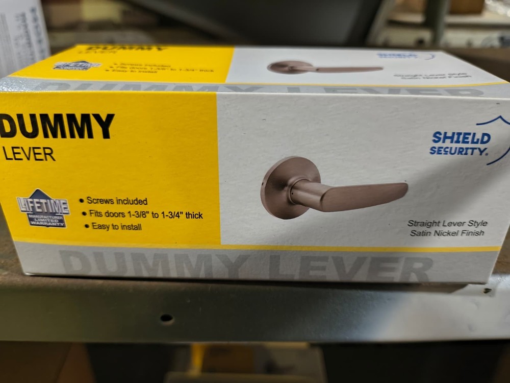 Shield Security Straight Dummy Lever Satin chrome 913924