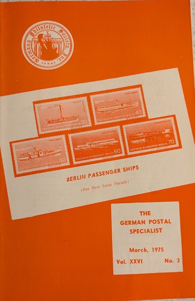 German Postal Specialist Mar '75 Postal History Of Saxony Berlin Passenger Ships
