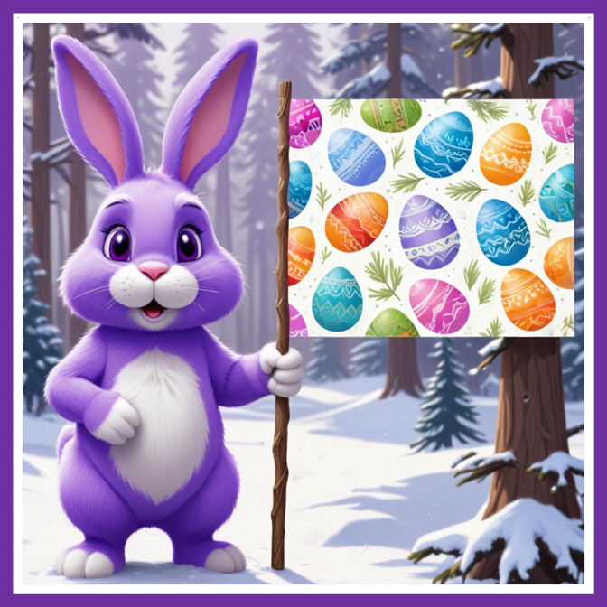 30 Custom Cute Purple Easter Bunny Personalized Address Labels