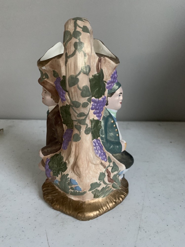Vintage Vineyard Ceramic Pitcher Marked Ariel