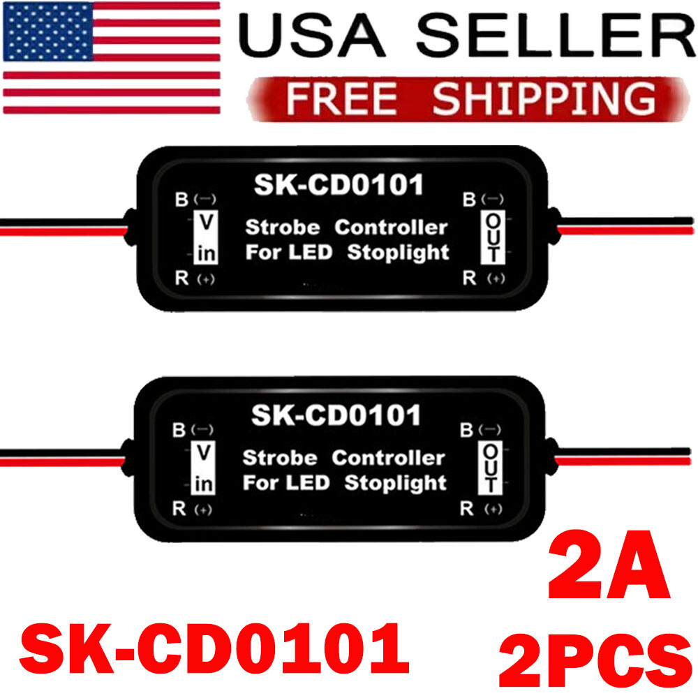 2x CD0101 Flash Strobe Controller Flasher Module For Car LED Brake Stop Light