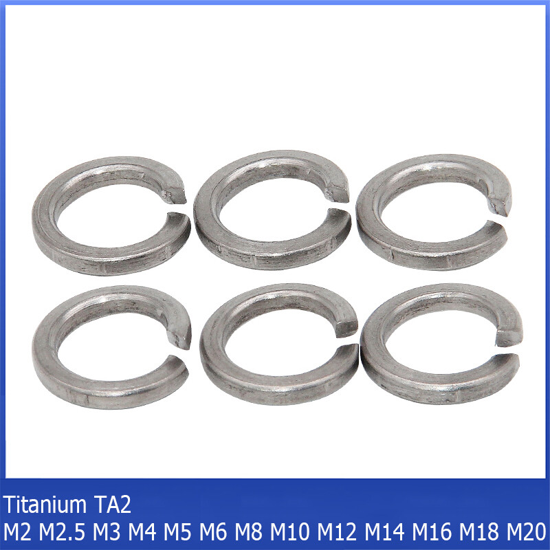 Titanium TA2 Spring Lock Coil Split Washers M2 M2.5 M3 M4 M5 M6 M8 M10 - M20 GR2