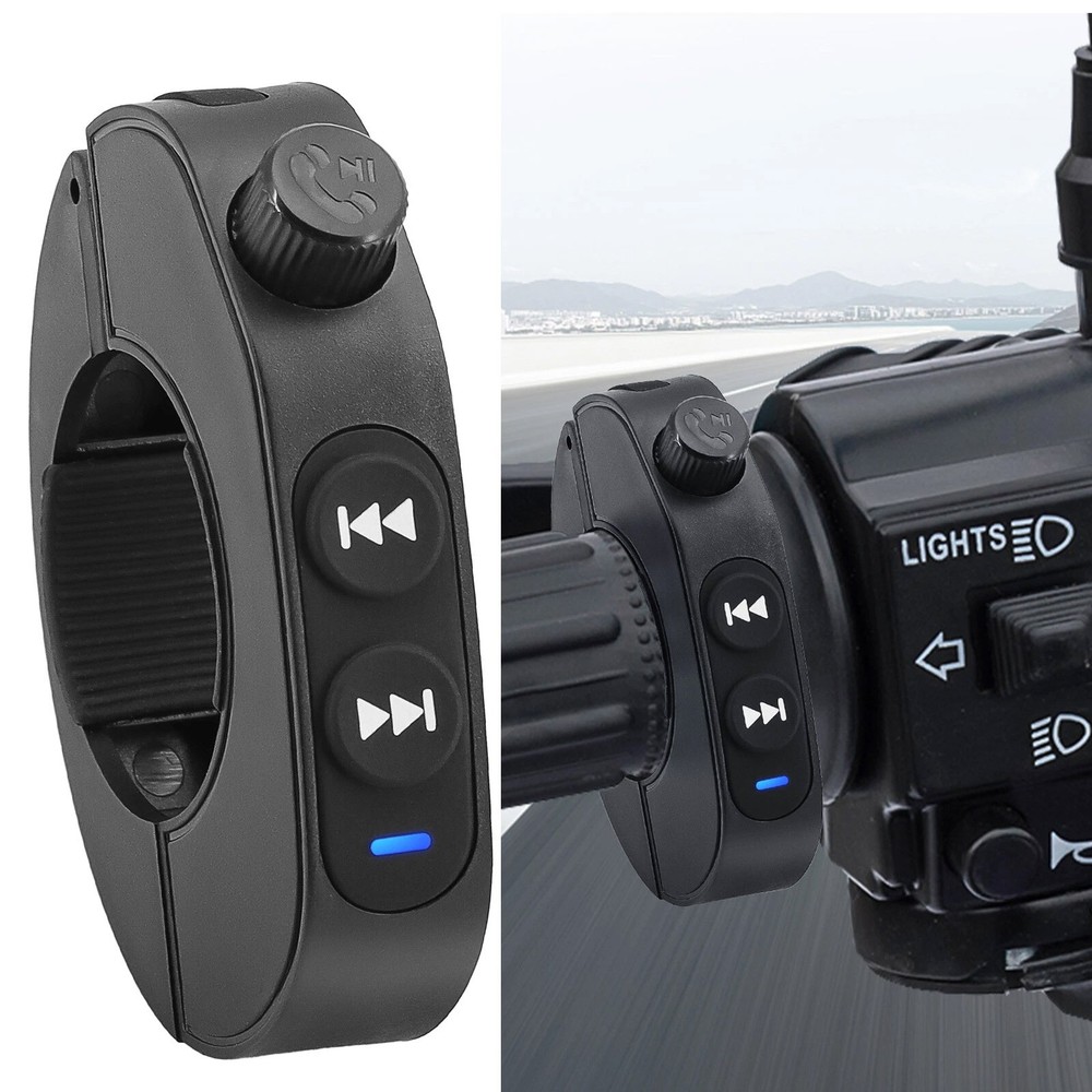 Black Wireless Bluetooth Media Button Remote Controller For Motorcycle Handlebar