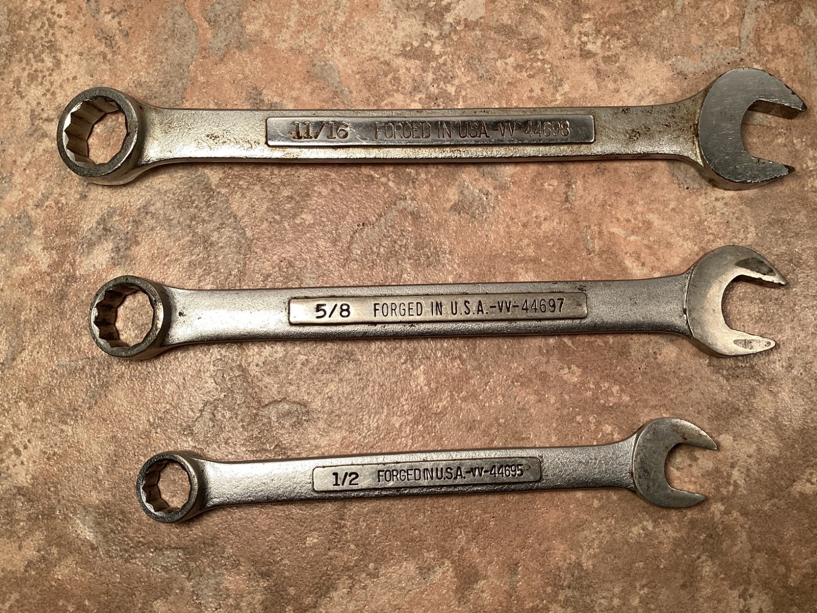 Vintage Craftsman Combination Wrenches -VV- Series Lot of 3 Box and Open End USA