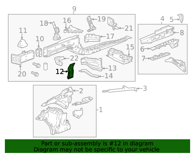 Genuine GM Driver Side Wheel Housing Reinforcement 84520249
