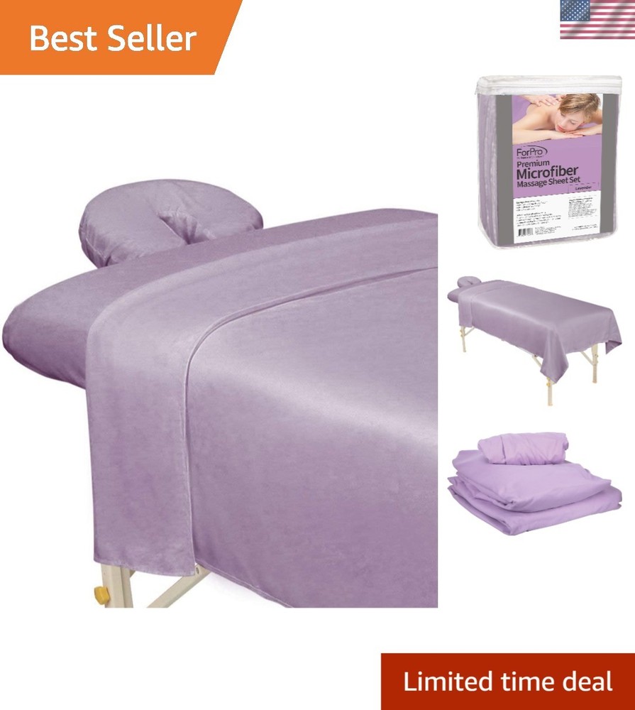 Lavender  Microfiber 3-Piece Massage Sheet Set - Ultra-Light & Durable