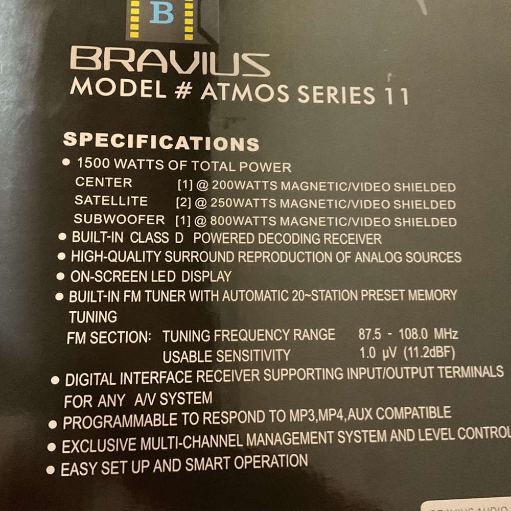 Bravius MODEL ATMOS SERIES 11