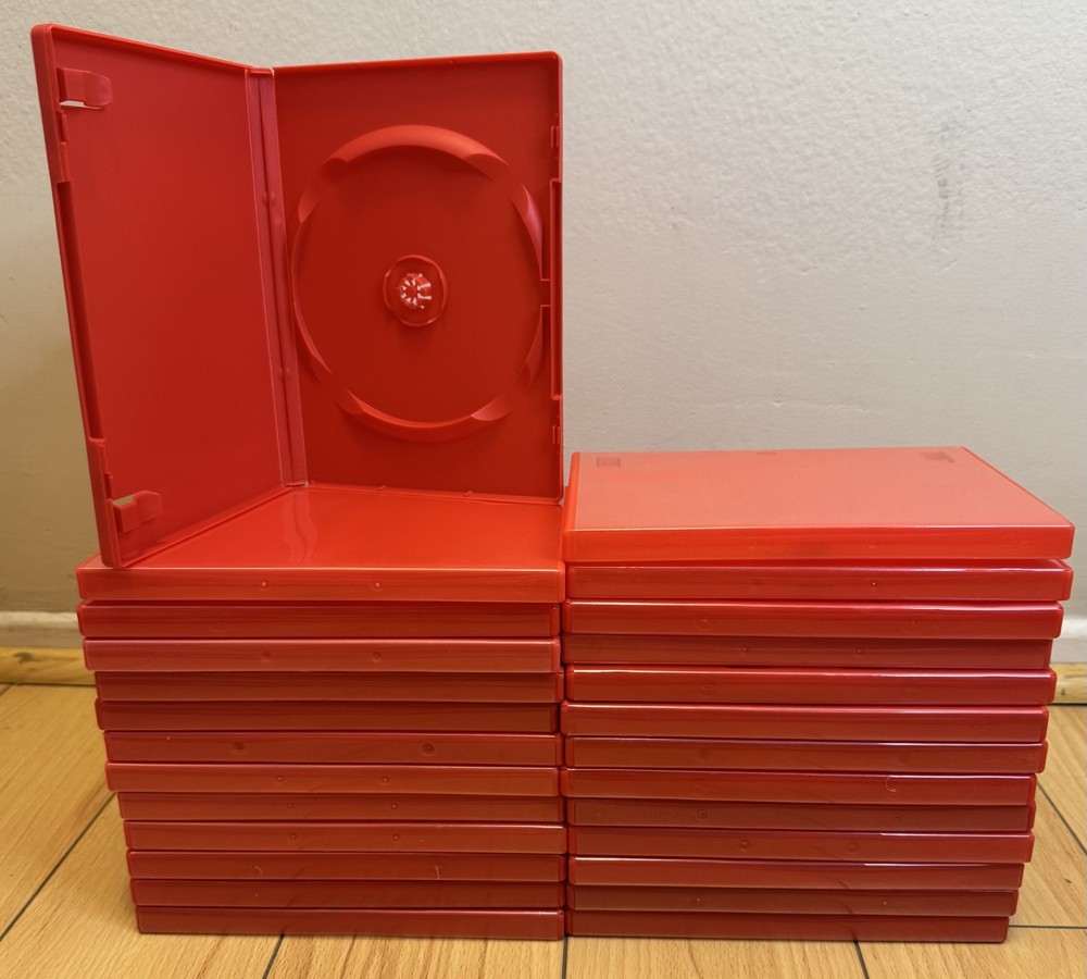 26-Count Empty Orange Single Disc DVD Case Replacement Lot