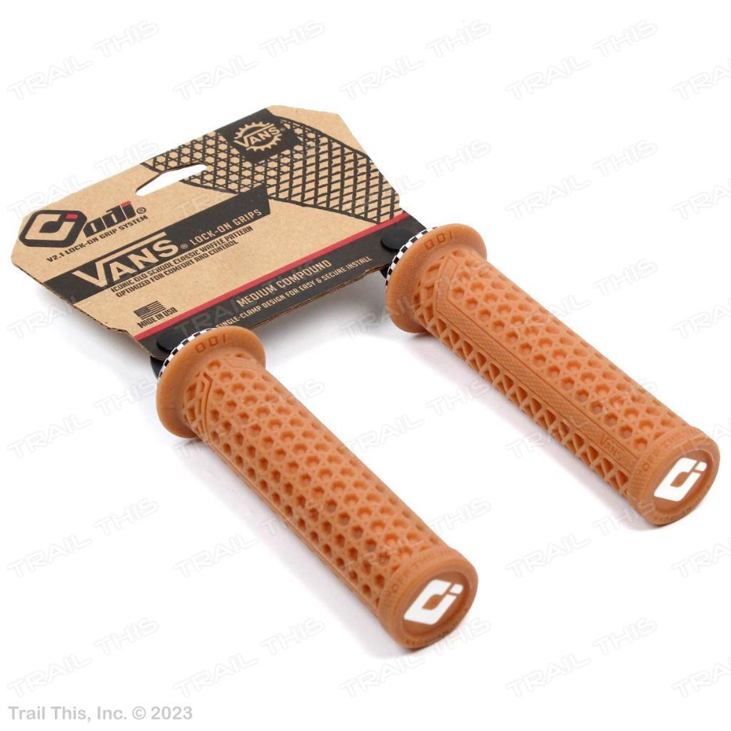 ODI Vans V2.1 Flanged Gum Lock-On Bike Grips MTB BMX 135mm Waffle Pattern