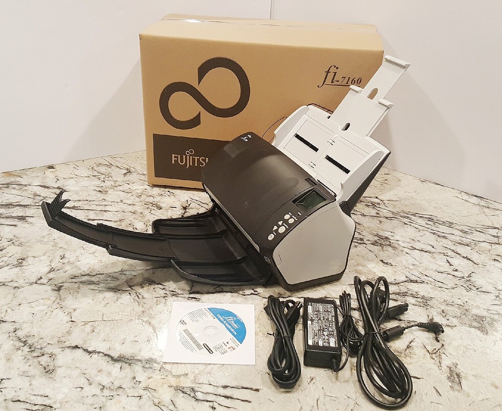 FUJITSU fi-7160 Color Duplex Workgroup Document Scanner AC adapter+USB+Setup DVD