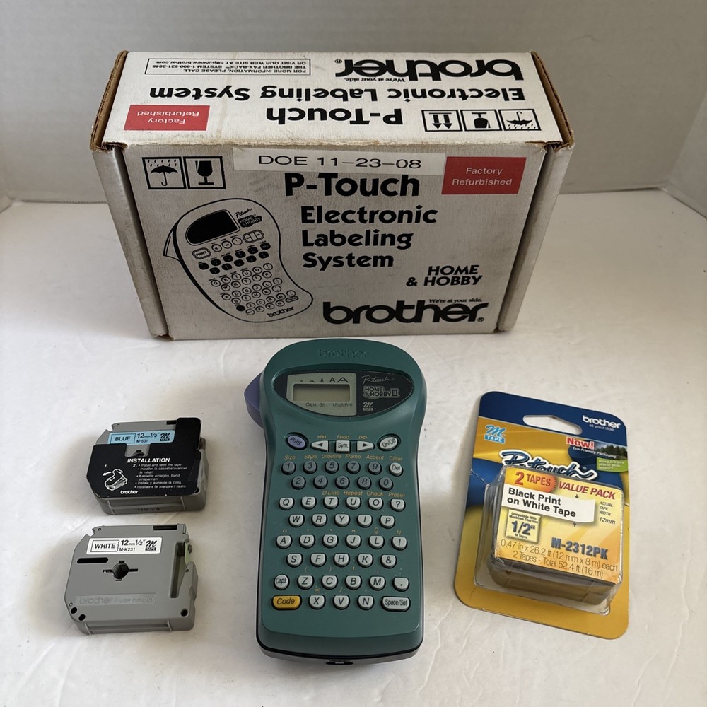 Brother P-Touch PT-85 Thermal Label Printer Bundle **TESTED & WORKING**