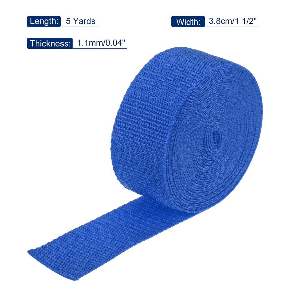 Lightweight Polypropylene Webbing Strap 3.8cm 5 Yard Blue