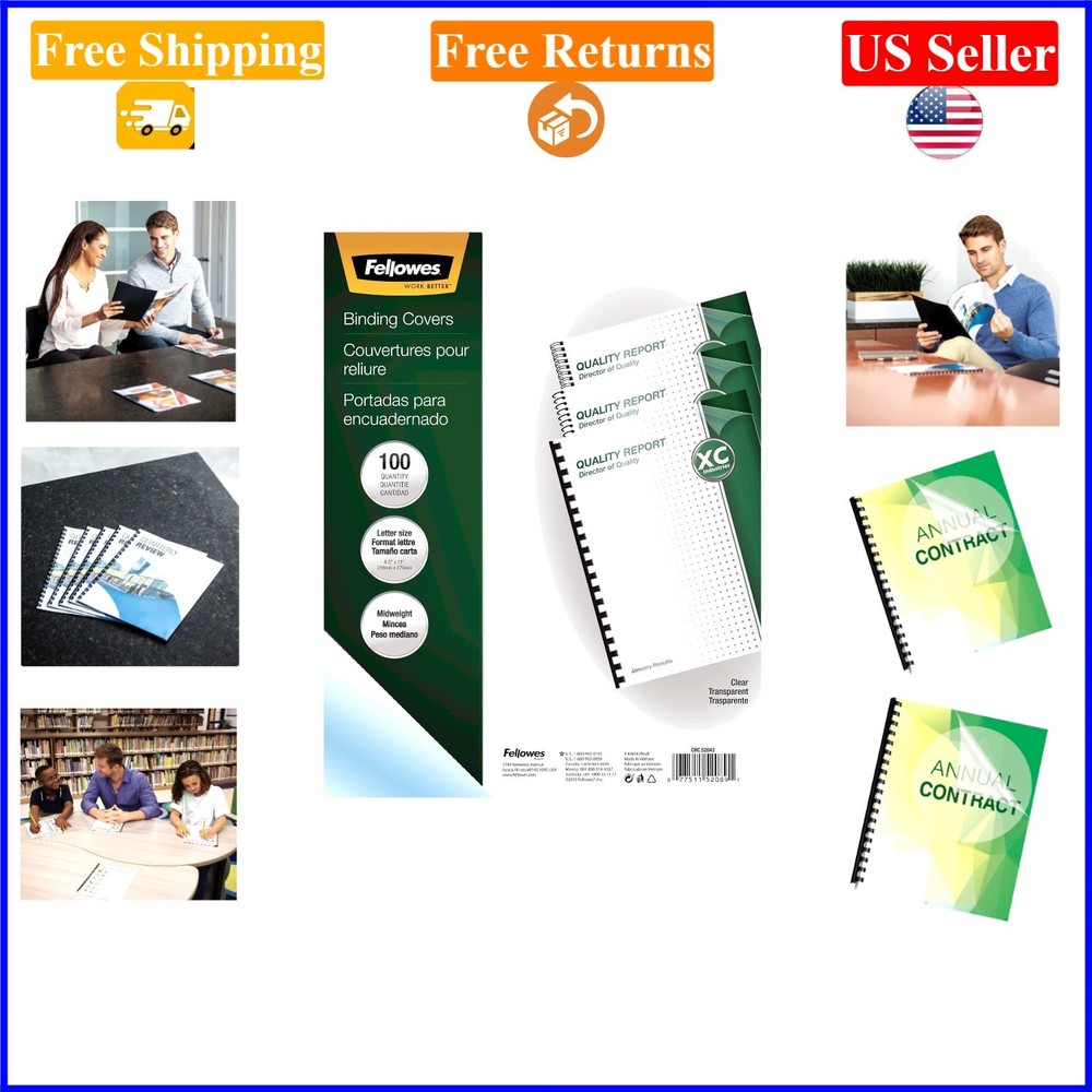 52089 Binding Presentation Covers, 8mil, Letter, 100 Pack, Clear