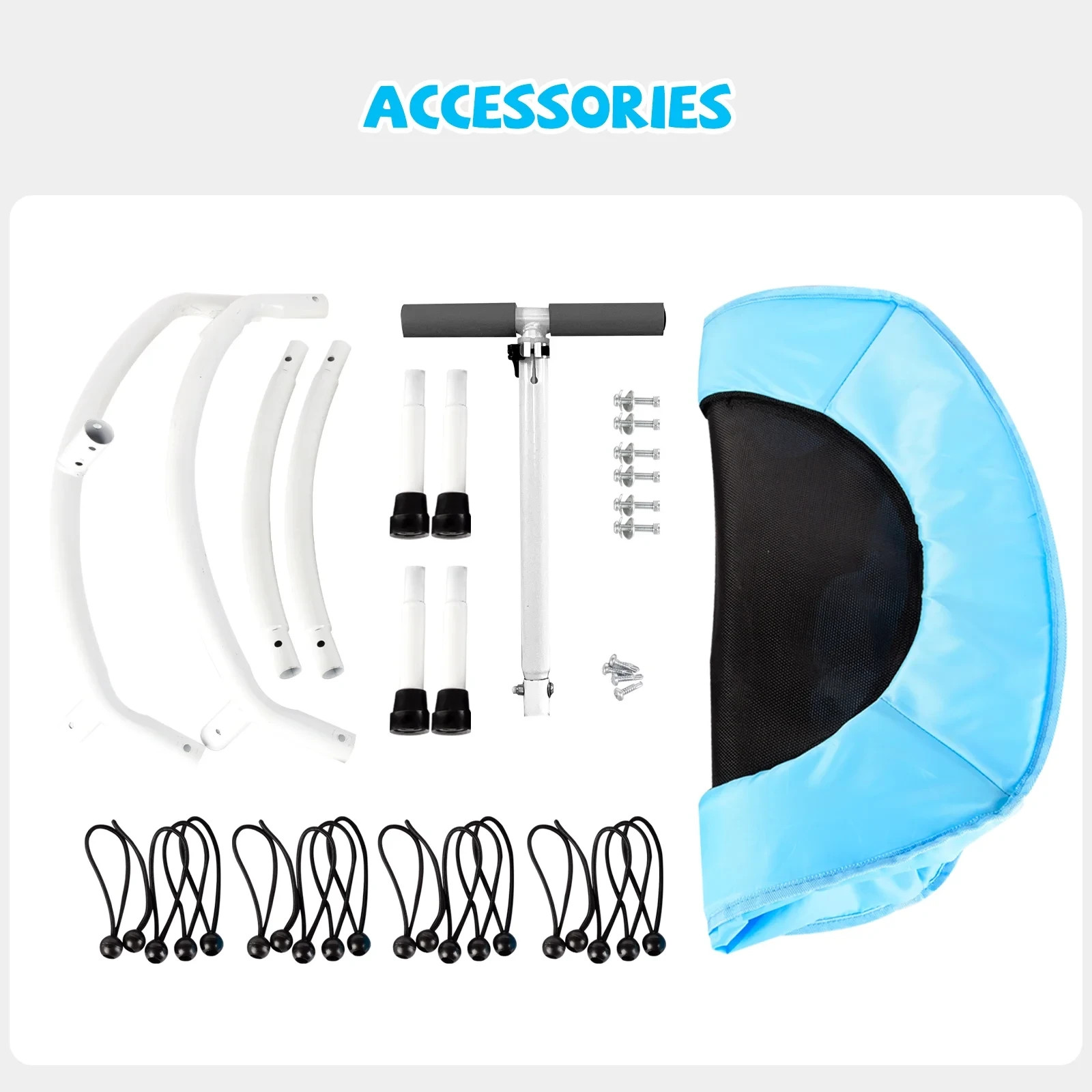 25in Kids Toddler Mini Trampoline with Safety Adjustable Handle Bar