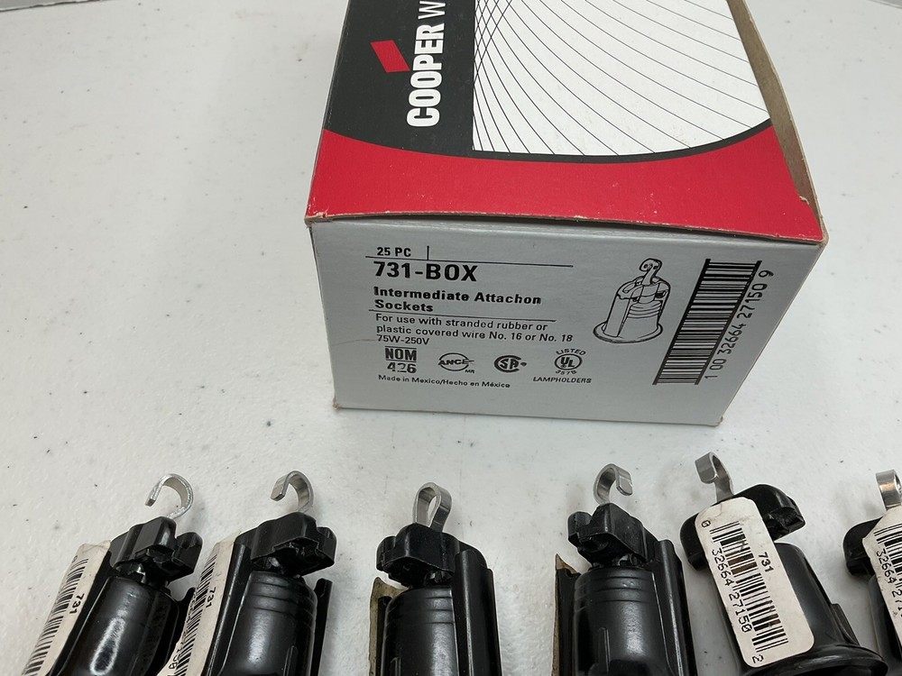 Cooper Wiring 731 INTERMEDIATE ATTACHON SOCKETS Box Of 22