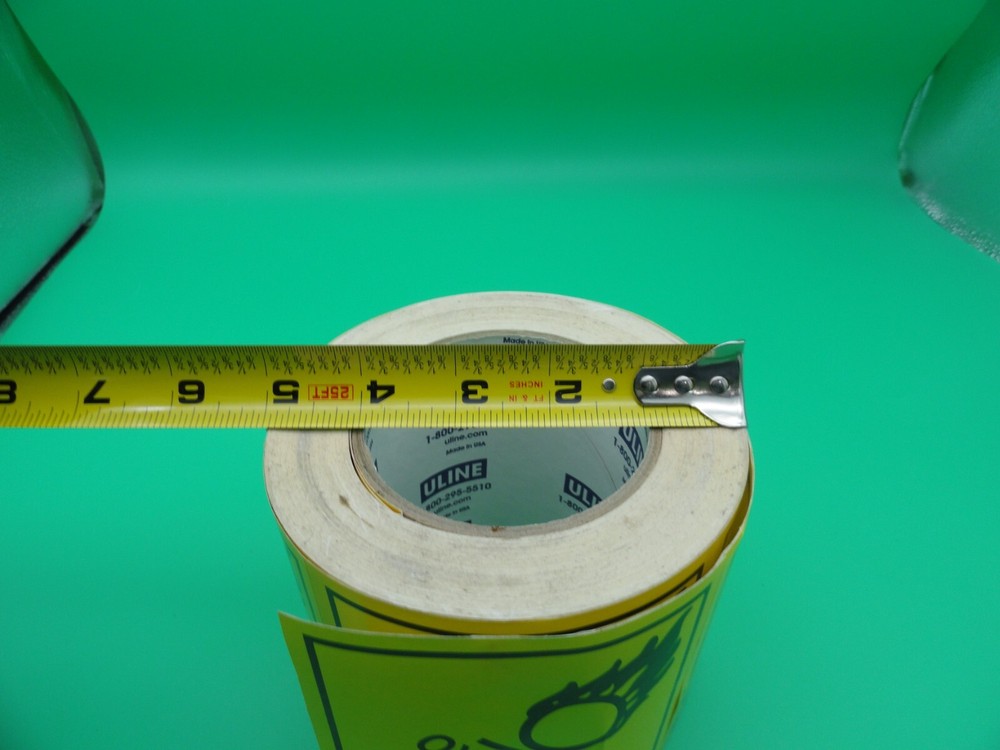 ULINE OXIDIZER 5.1 STICKER ROLL 4"x4"