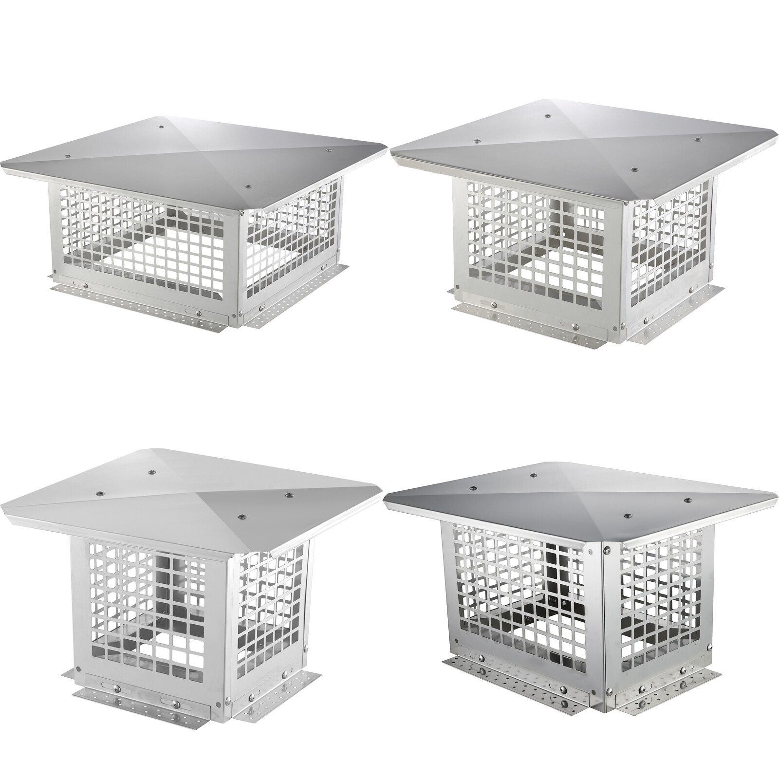 VEVOR Chimney Cap 9x9/12x12/13x9/17x17in 304Stainless Steel Fireplace Flue Caps