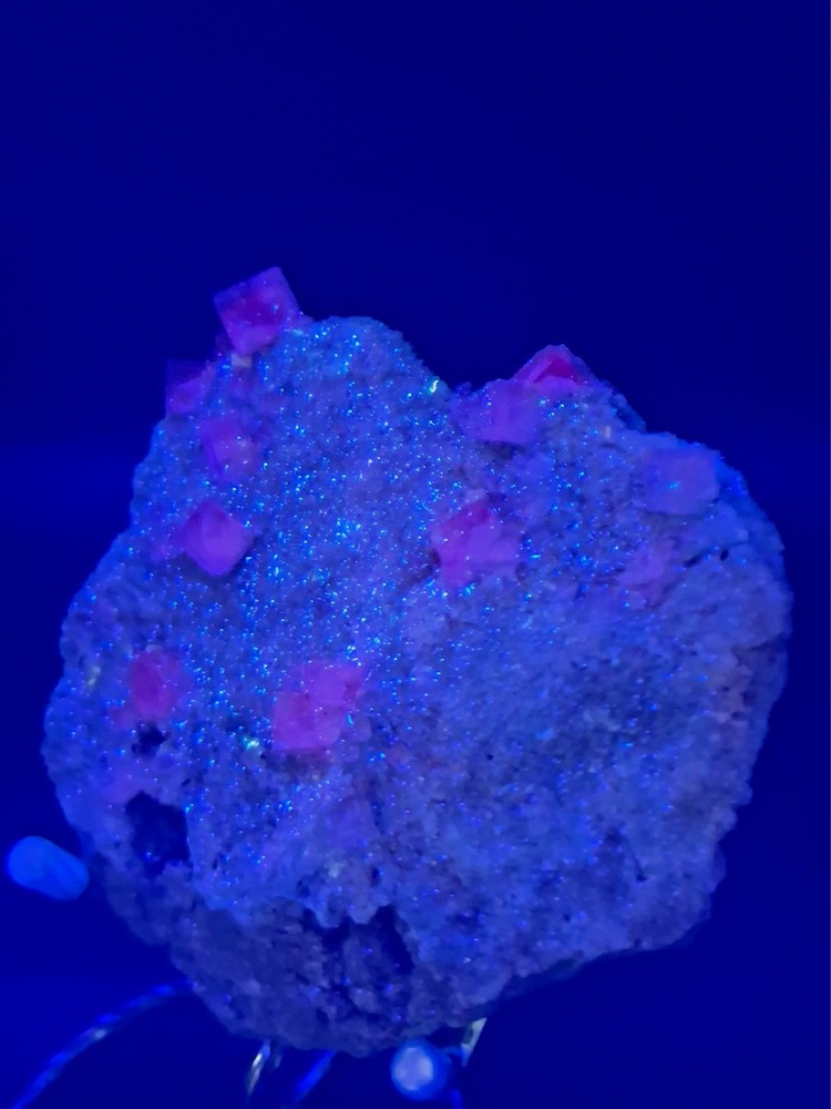 Fluorite on matrix from Berbes, UV Reactive