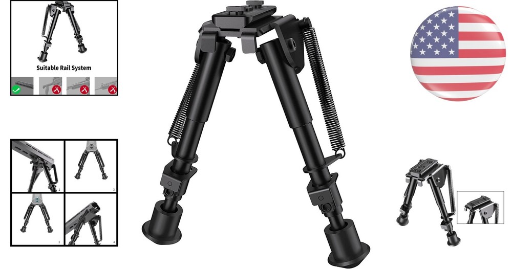 6-9 Inch Adjustable Bipod for M-Rail - Shockproof & Easy Install