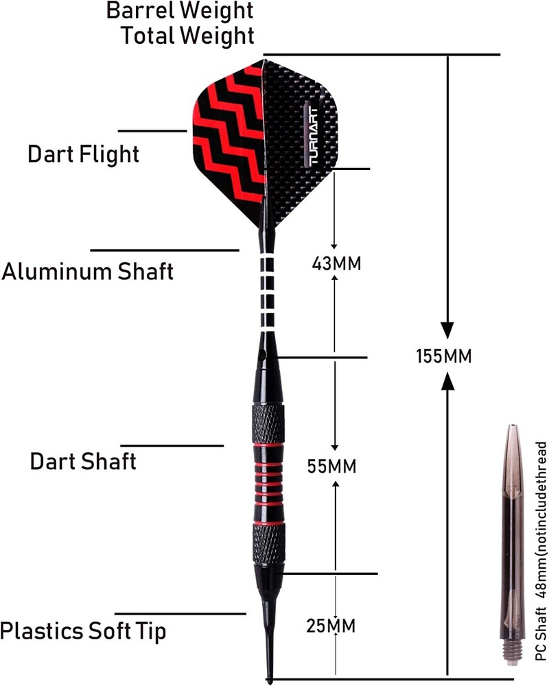 Darts Plastic Tip Professional Soft Tip Darts Set for Electronic Dartboard 9 Pcs