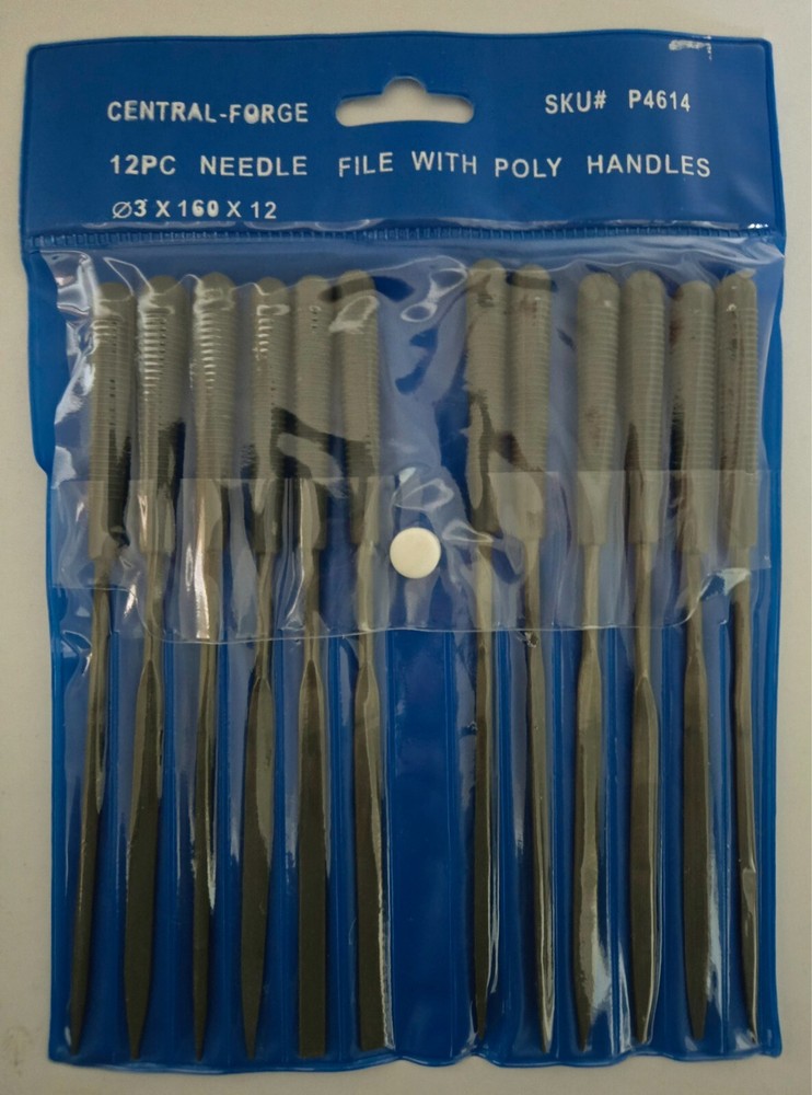 12 Piece Precision Needle File Set  Assorted Shaped Poly Handles