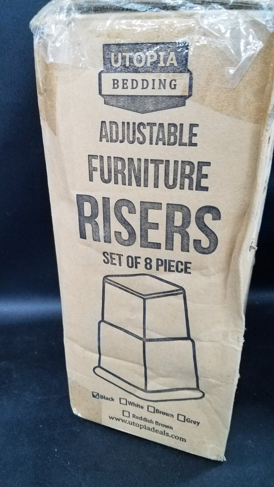 Furniture Risers 8 Piece Set Bed Sofa Chair Riser Utopia Bedding-Black