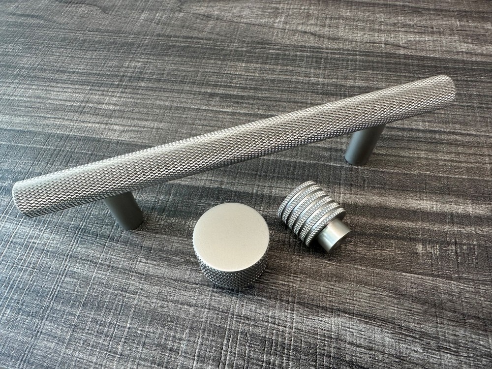 Knurled Cabinet Knob Small Round Solid Brass